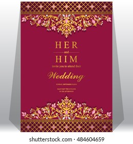 Wedding invitation or card with abstract background.
