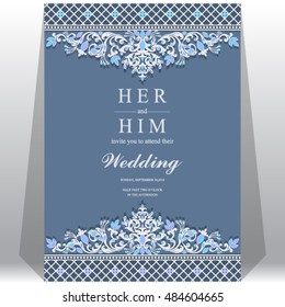 Wedding invitation or card with abstract background.