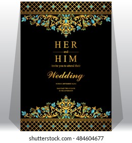 Wedding invitation or card with abstract background.