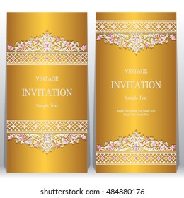 Wedding invitation or card with abstract background.