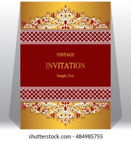 Wedding invitation or card with abstract background.