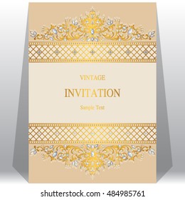 Wedding invitation or card with abstract background.