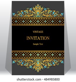 Wedding invitation or card with abstract background.