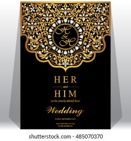 Wedding invitation or card with abstract background.