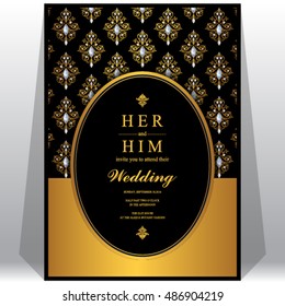 Wedding invitation or card with abstract background.