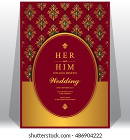 Wedding invitation or card with abstract background.