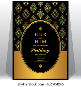 Wedding invitation or card with abstract background.