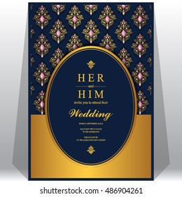 Wedding invitation or card with abstract background.