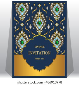 Wedding invitation or card with abstract background.