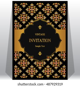 Wedding invitation or card with abstract background.