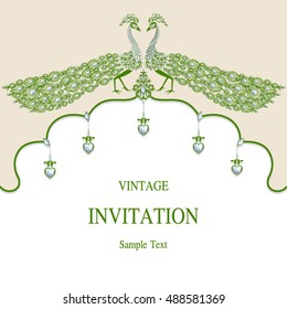 Wedding invitation or card with abstract background.