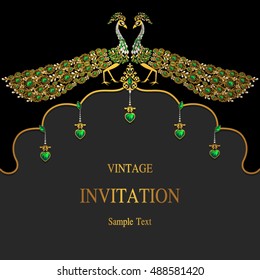 Wedding invitation or card with abstract background.