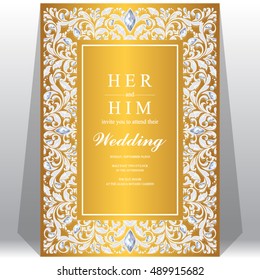 Wedding invitation or card with abstract background. 