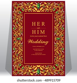 Wedding invitation or card with abstract background. 