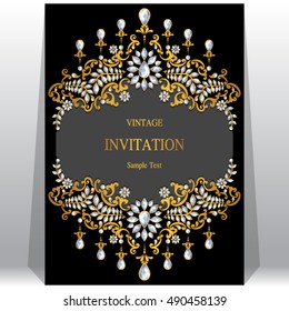 Wedding invitation or card with abstract background.