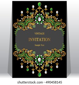 Wedding invitation or card with abstract background.
