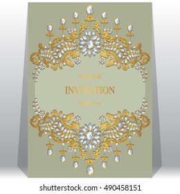 Wedding invitation or card with abstract background.