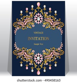 Wedding invitation or card with abstract background.