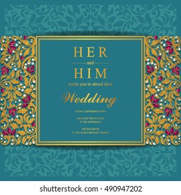 Wedding invitation or card with abstract background.