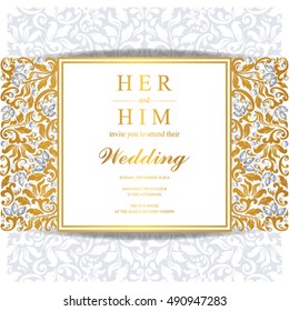 Wedding invitation or card with abstract background.