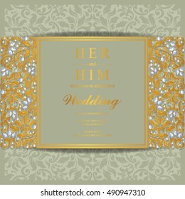 Wedding invitation or card with abstract background.