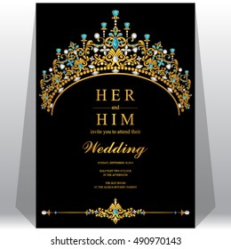 Wedding invitation or card with abstract background.