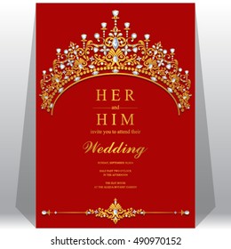 Wedding invitation or card with abstract background.