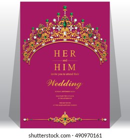 Wedding invitation or card with abstract background.
