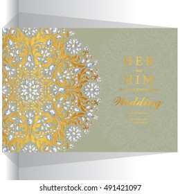 Wedding invitation or card with abstract background.