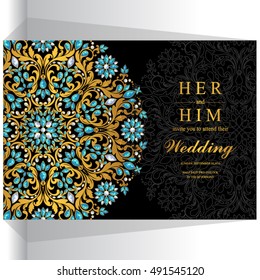 Wedding invitation or card with abstract background.