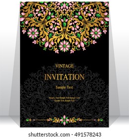 Wedding invitation or card with abstract background.