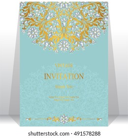 Wedding invitation or card with abstract background.