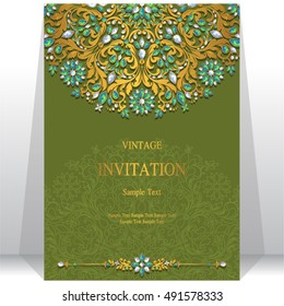 Wedding invitation or card with abstract background.
