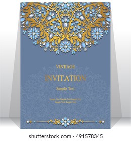 Wedding invitation or card with abstract background.