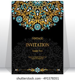 Wedding invitation or card with abstract background.