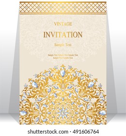 Wedding invitation or card with abstract background.