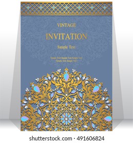 Wedding invitation or card with abstract background.