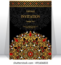 Wedding invitation or card with abstract background.