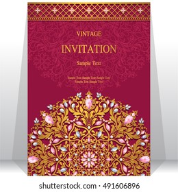 Wedding invitation or card with abstract background.