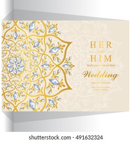Wedding invitation or card with abstract background.