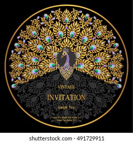 Wedding invitation or card with abstract background. Islam, Arabic, Indian, Dubai.