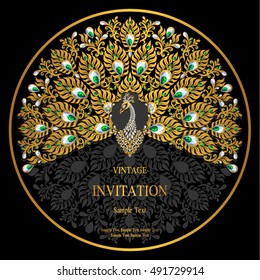 Wedding invitation or card with abstract background. Islam, Arabic, Indian, Dubai.