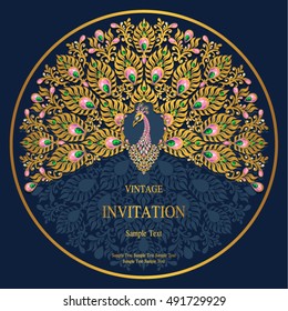 Wedding invitation or card with abstract background. Islam, Arabic, Indian, Dubai.