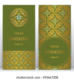 Wedding invitation or card with abstract background. Islam, Arabic, Indian, Dubai.