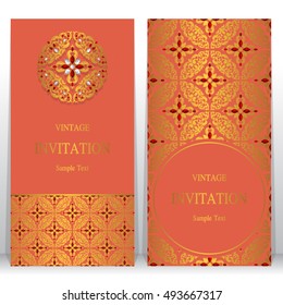 Wedding invitation or card with abstract background. Islam, Arabic, Indian, Dubai.