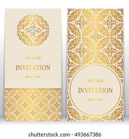 Wedding invitation or card with abstract background. Islam, Arabic, Indian, Dubai.