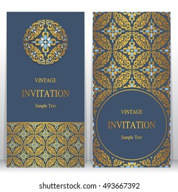 Wedding invitation or card with abstract background. Islam, Arabic, Indian, Dubai.