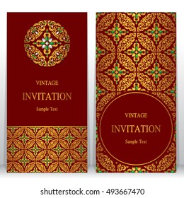 Wedding invitation or card with abstract background. Islam, Arabic, Indian, Dubai.