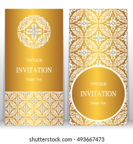 Wedding invitation or card with abstract background. Islam, Arabic, Indian, Dubai.