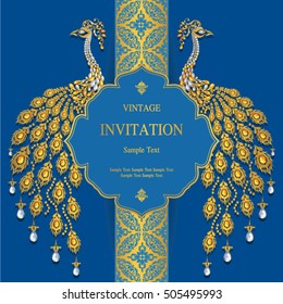 Wedding invitation or card with abstract background. Islam, Arabic, Indian, Dubai.
